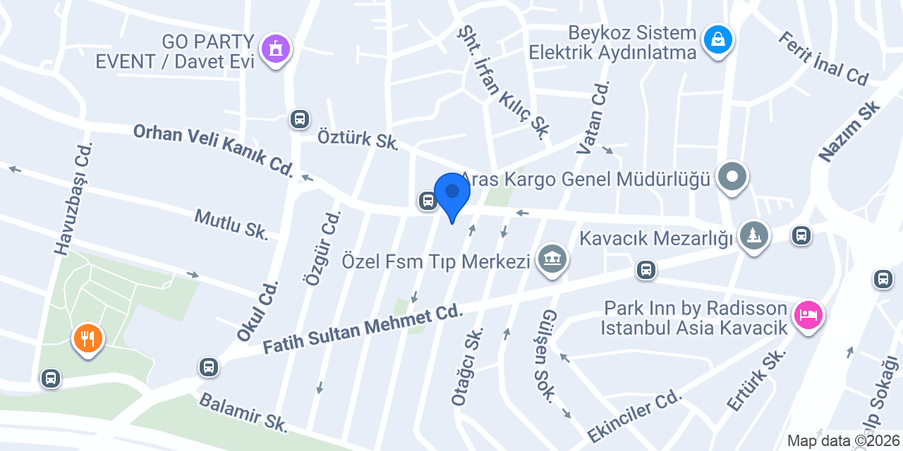 Pırıltı Optik konumu