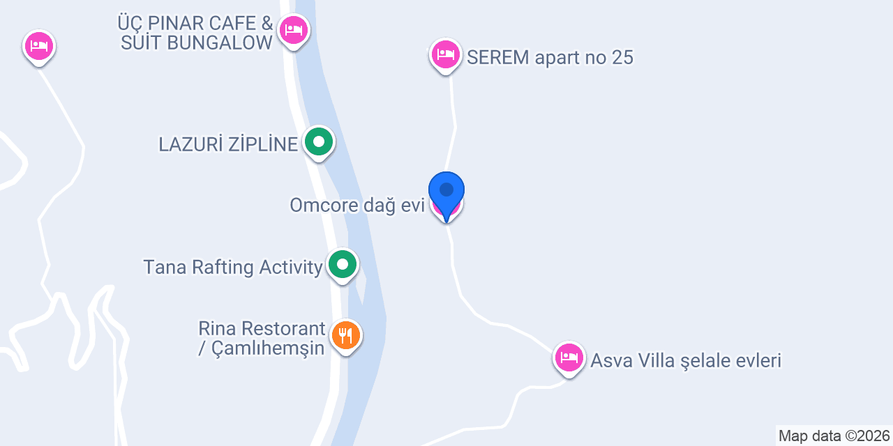 Omcore dağ evi konumu