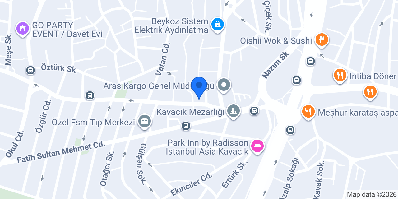 Baboş Börekçilik Kavacık konumu