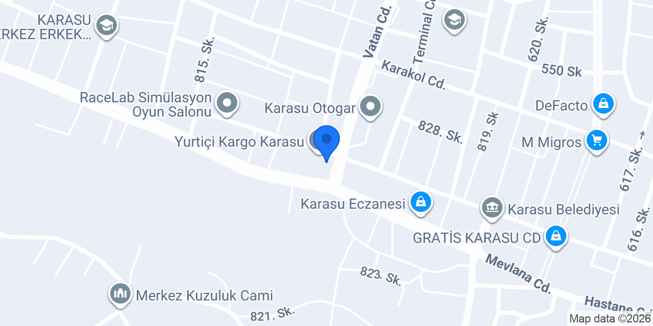 Karasu Süpermarket konumu