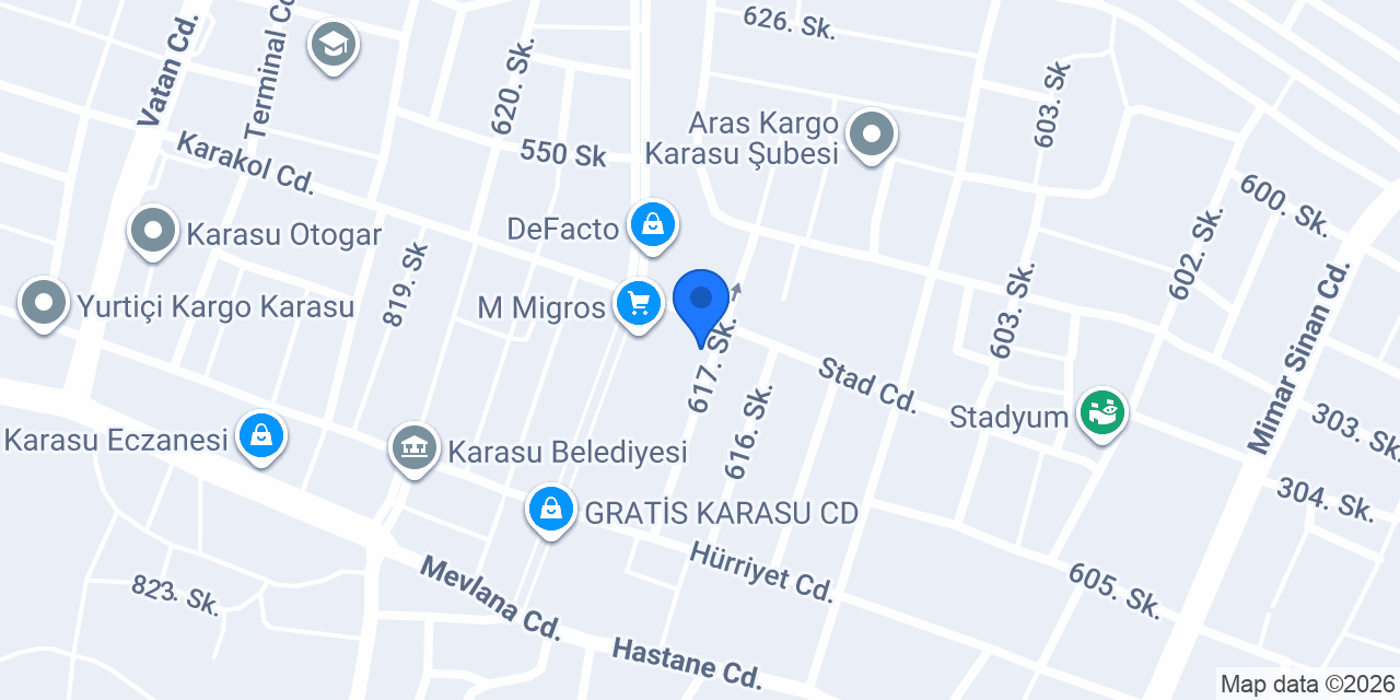 Karasu Veteriner Kliniği konumu
