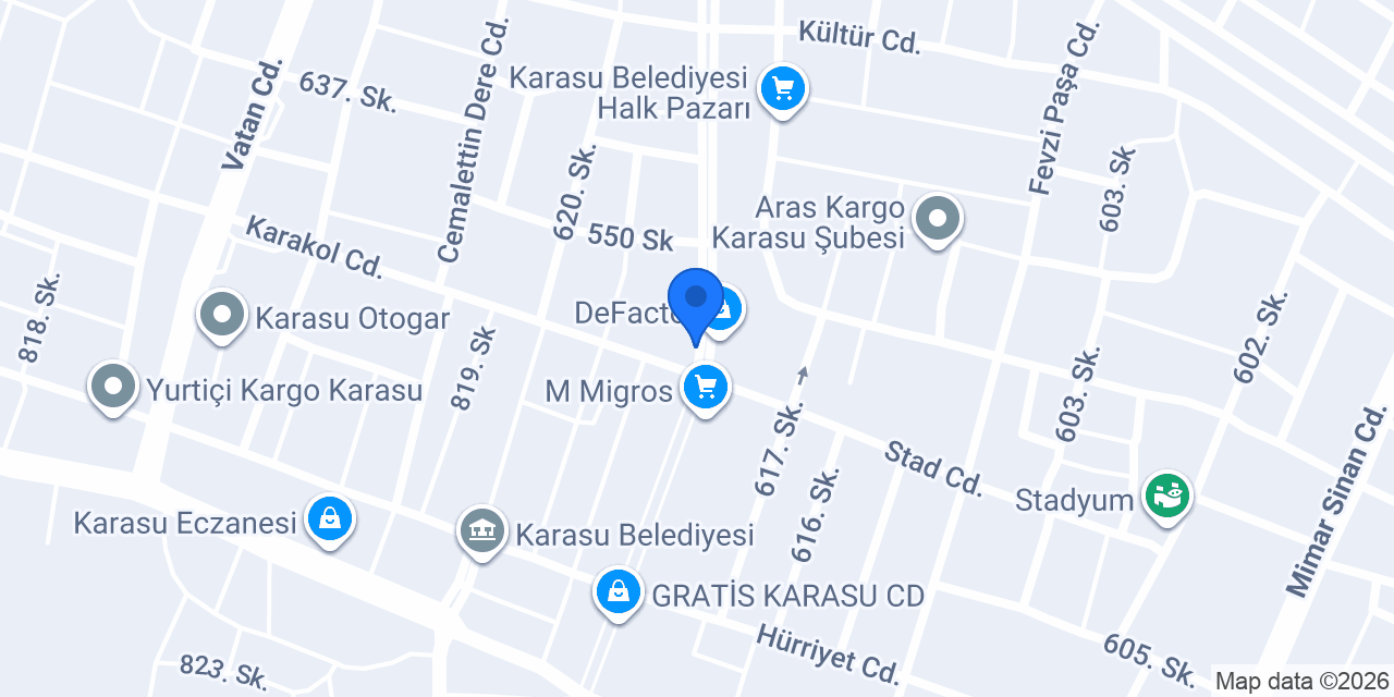 Karasu Merkez Taksi konumu