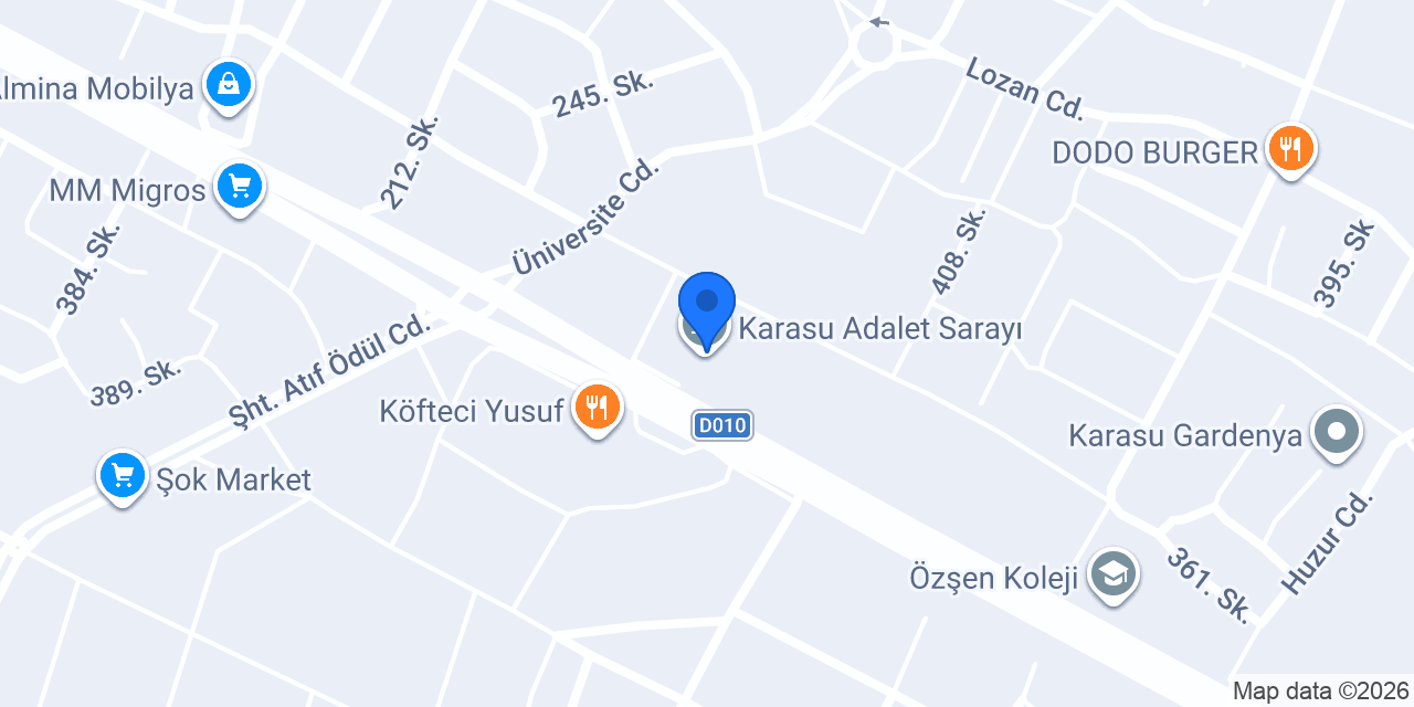 Karasu Adalet Sarayı konumu