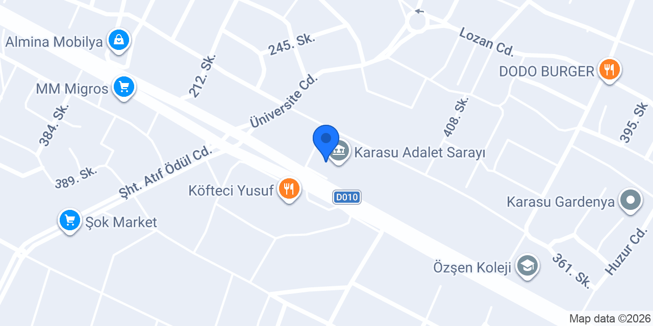 Karasu Everest Havuz konumu