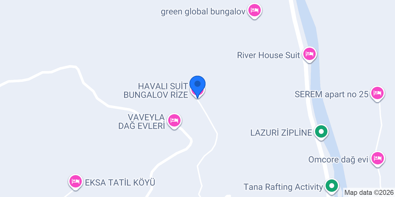 HAVALI SUİT BUNGALOV RİZE konumu
