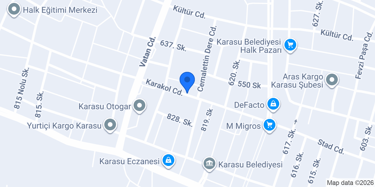 Karasu Çelikler Pen PVC konumu
