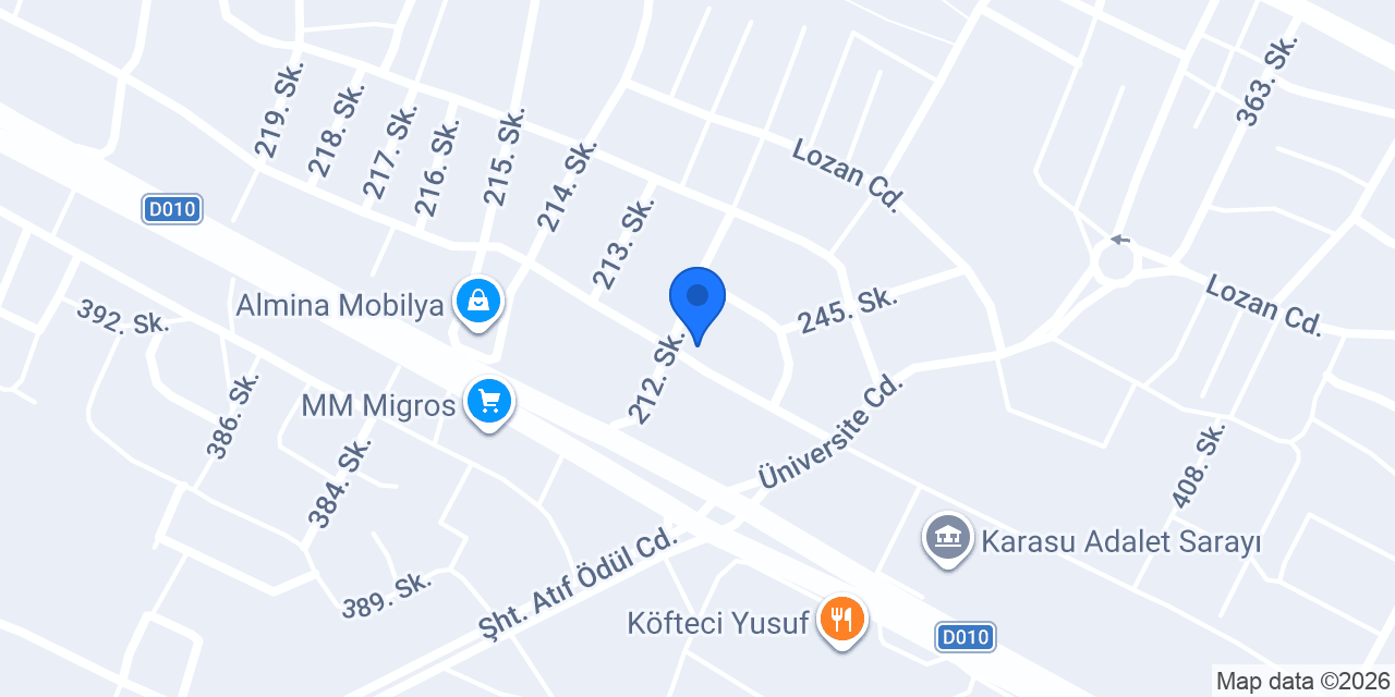 Karasu İlçe Sağlık Müdürlüğü konumu