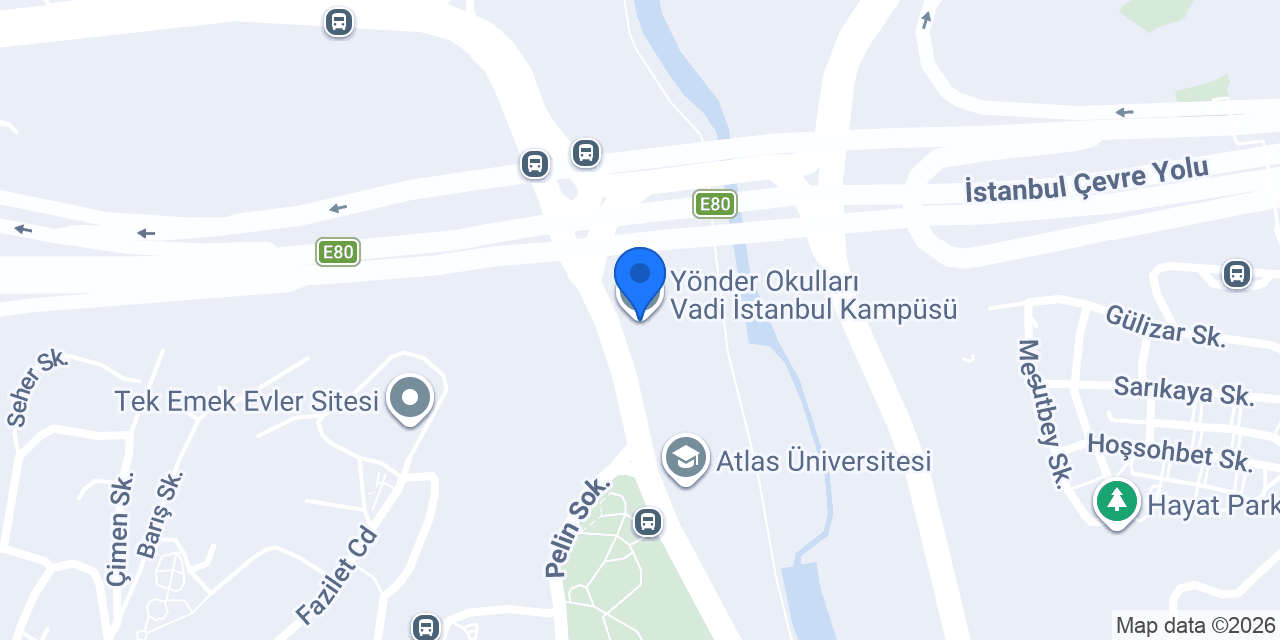Yönder Okulları Vadi İstanbul Kampüsü konumu