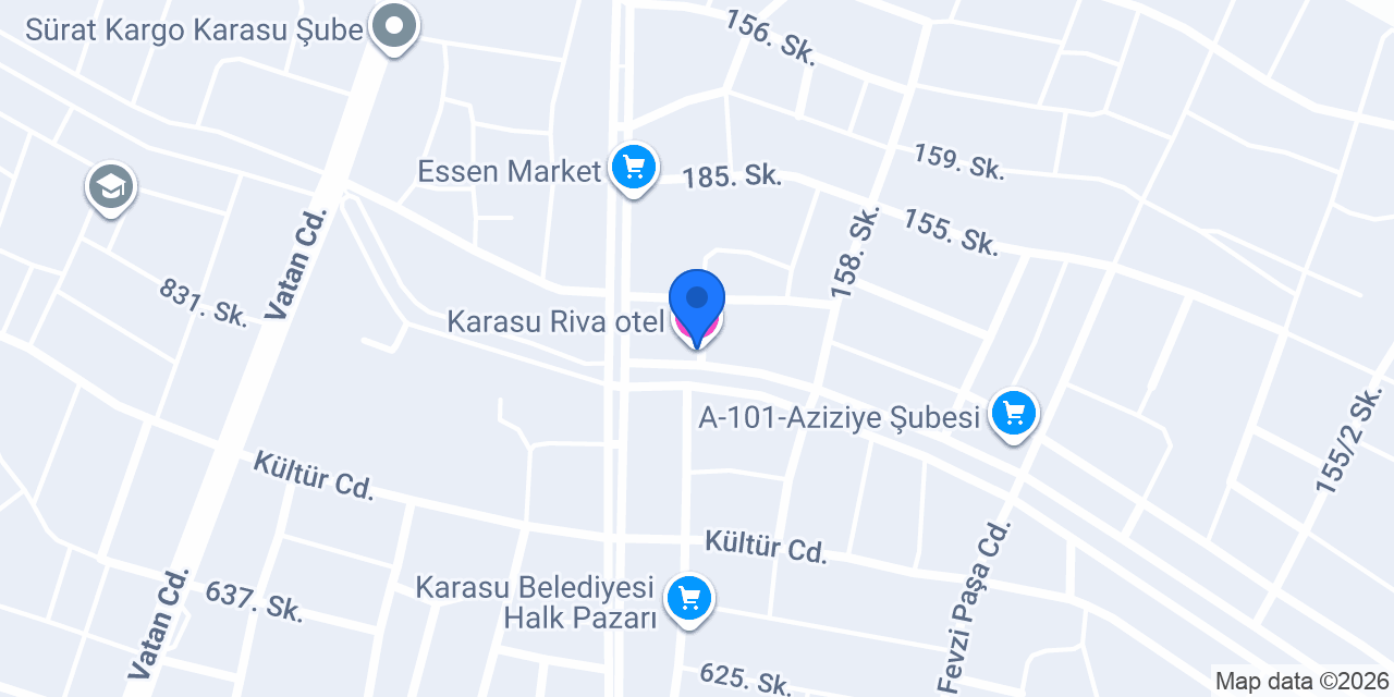 Karasu Riva otel konumu