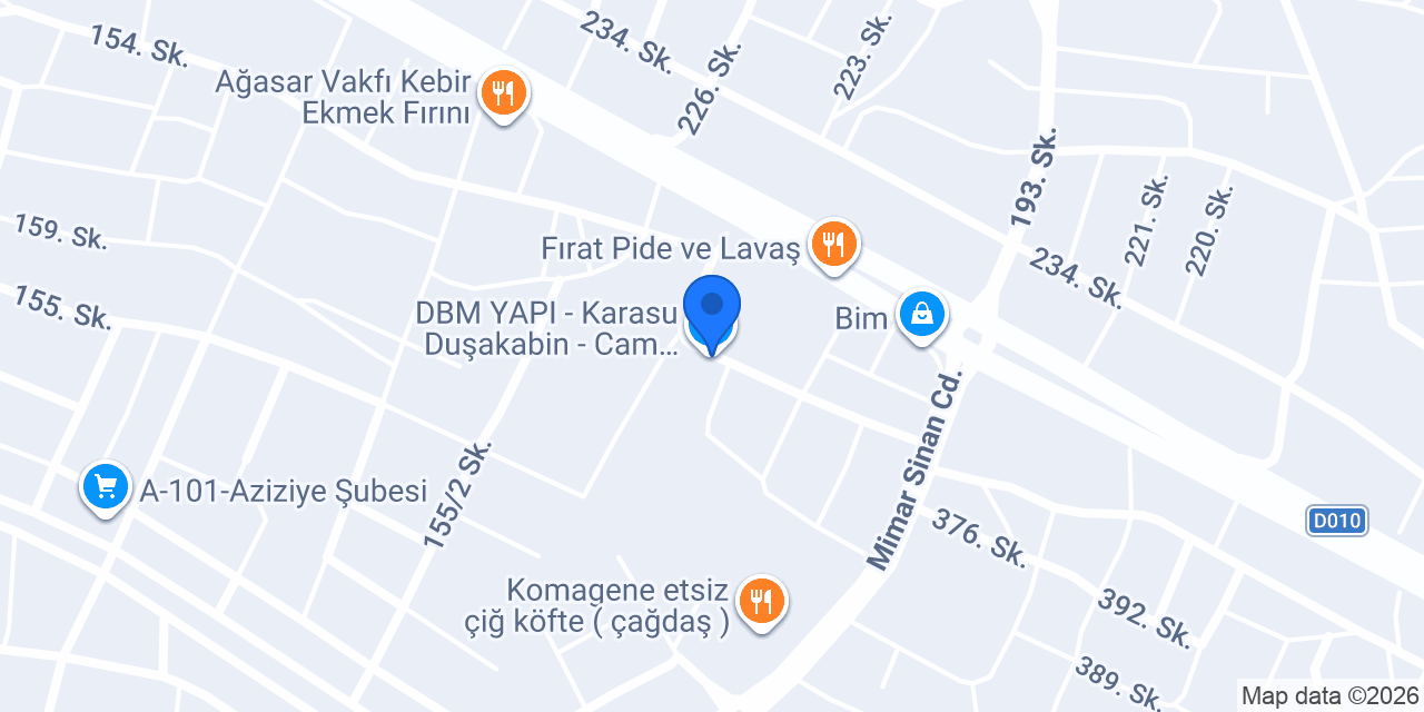 DBM YAPI - Karasu Duşakabin - Cam Balkon - Sineklik konumu