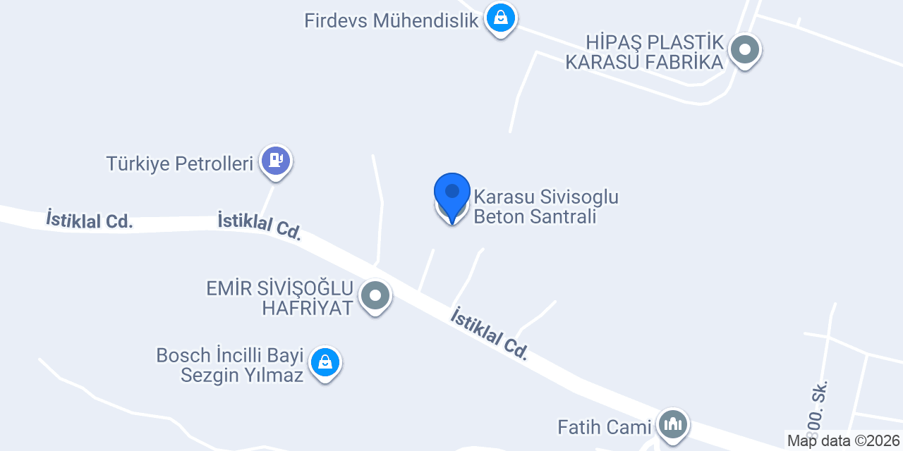 Karasu Sivisoglu Beton Santrali konumu