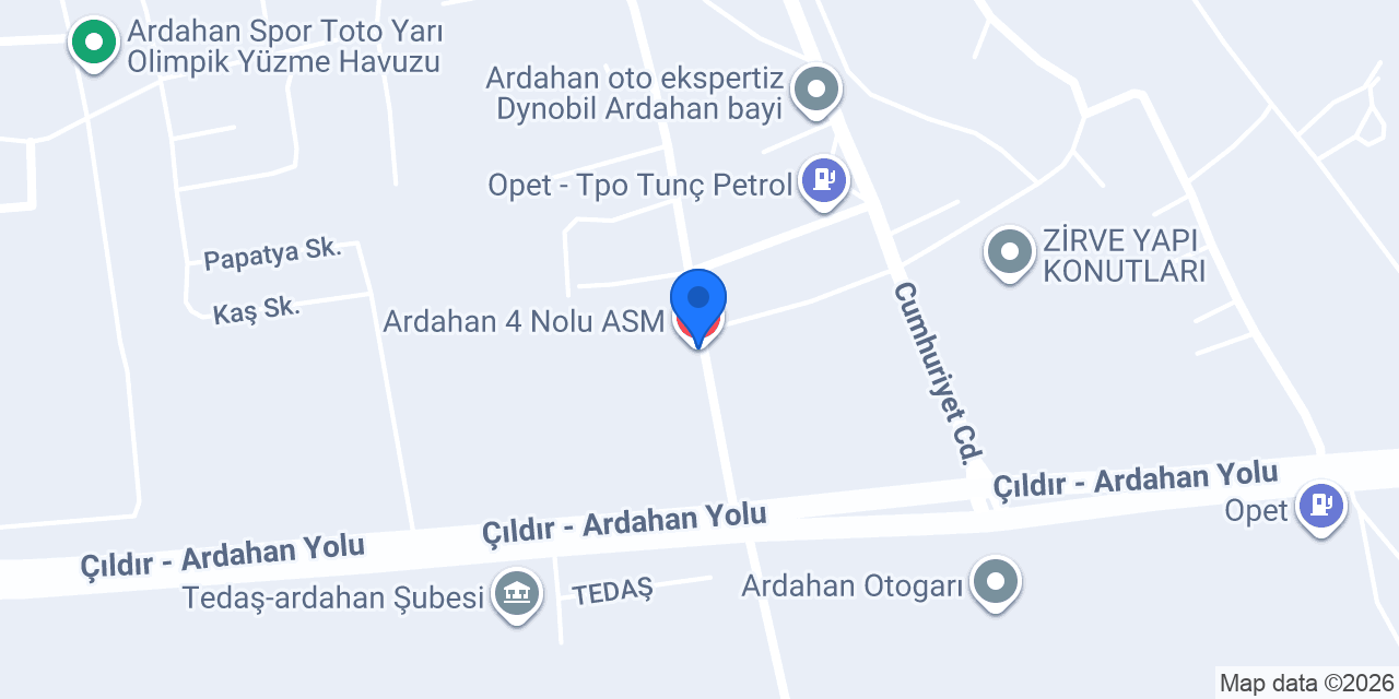 Ardahan 4 Nolu ASM konumu