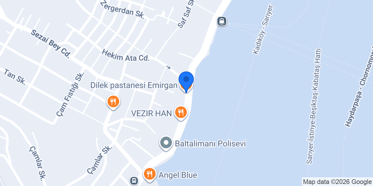 Dilek pastanesi Emirgan konumu