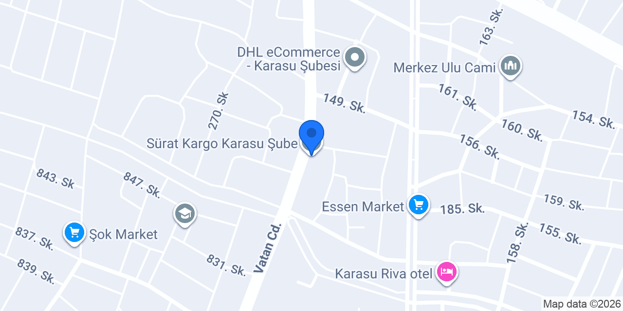 Sürat Kargo Karasu Şube konumu
