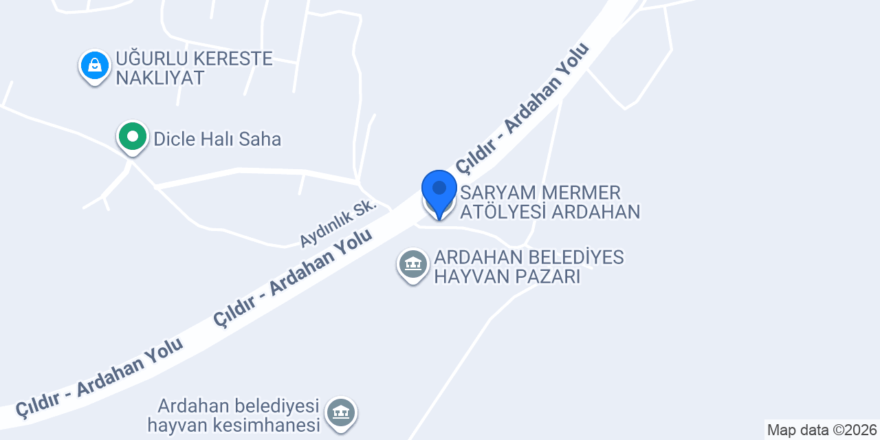 SARYAM MERMER ATÖLYESİ ARDAHAN konumu