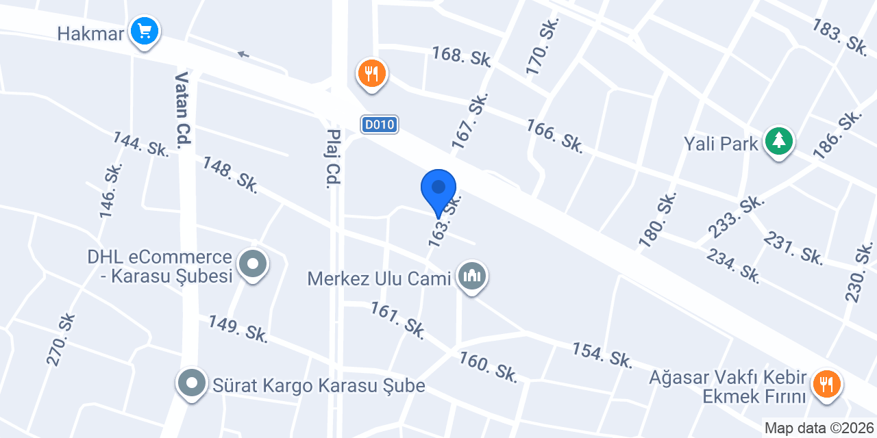 Karasu Özgüllü Şube müdürlüğü konumu