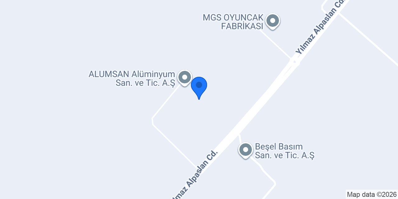 ALUMSAN Alüminyum San. ve Tic. A.Ş. konumu