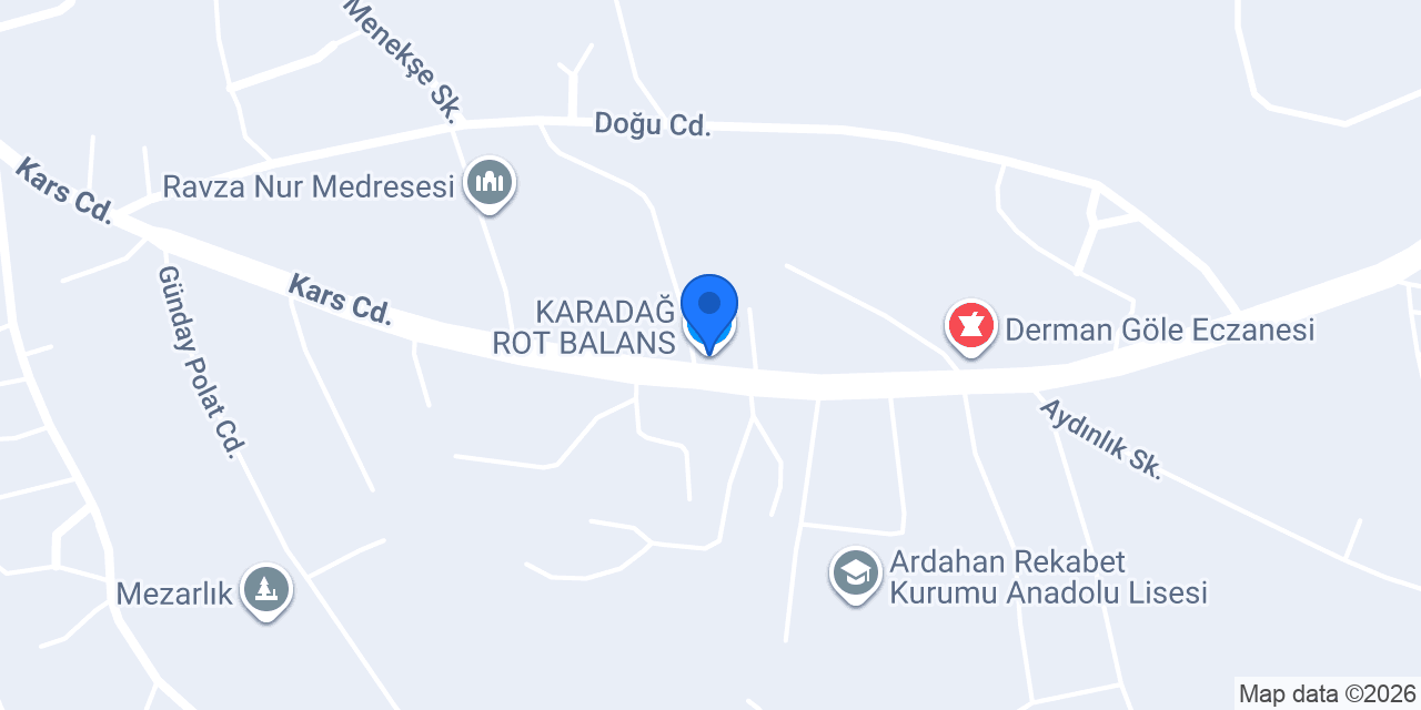 KARADAĞ ROT BALANS konumu