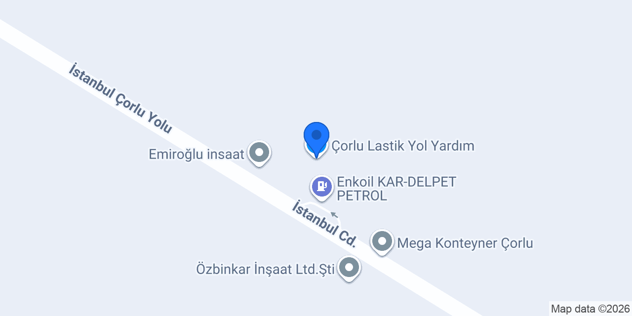 Çorlu Lastik Yol Yardım konumu