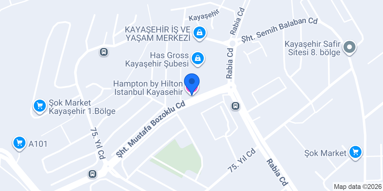 Hampton by Hilton Istanbul Kayasehir konumu