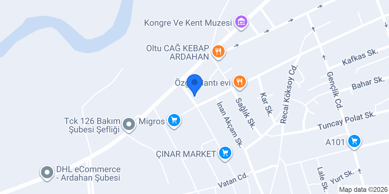 Yurtiçi Kargo Ardahan konumu
