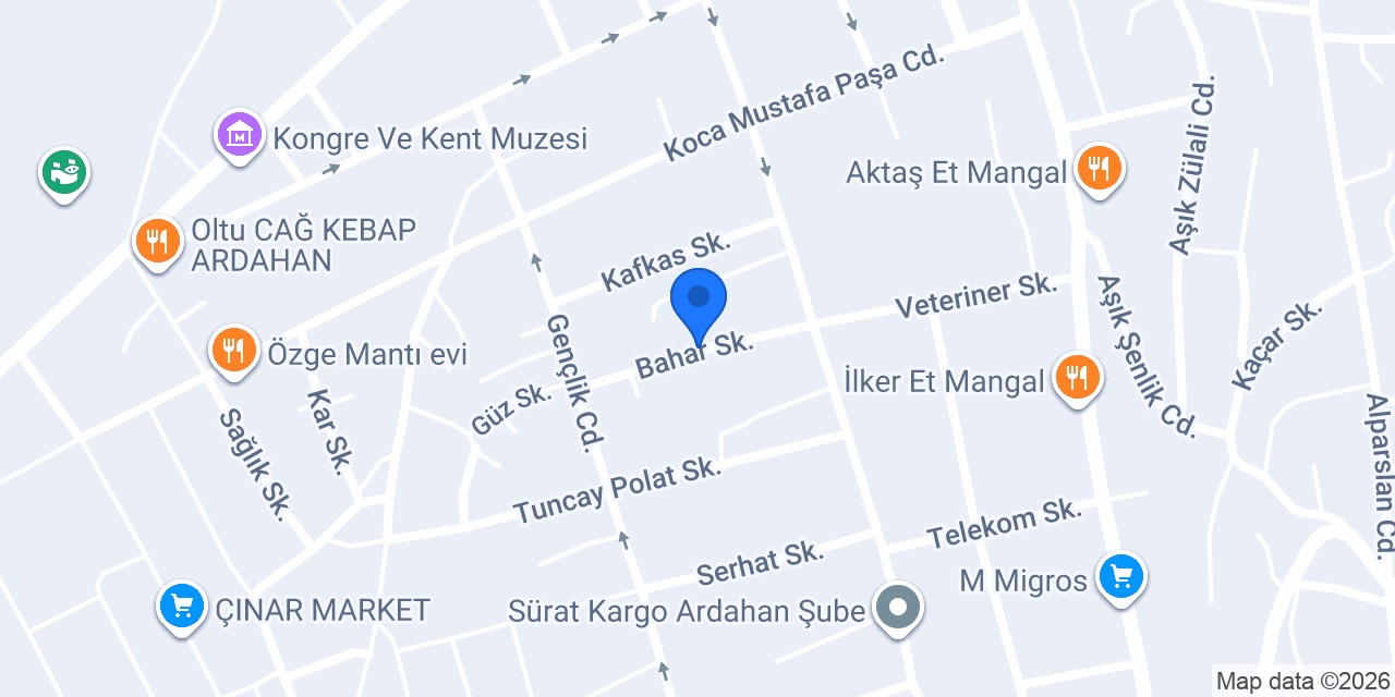 Ardahan Derin Apart konumu