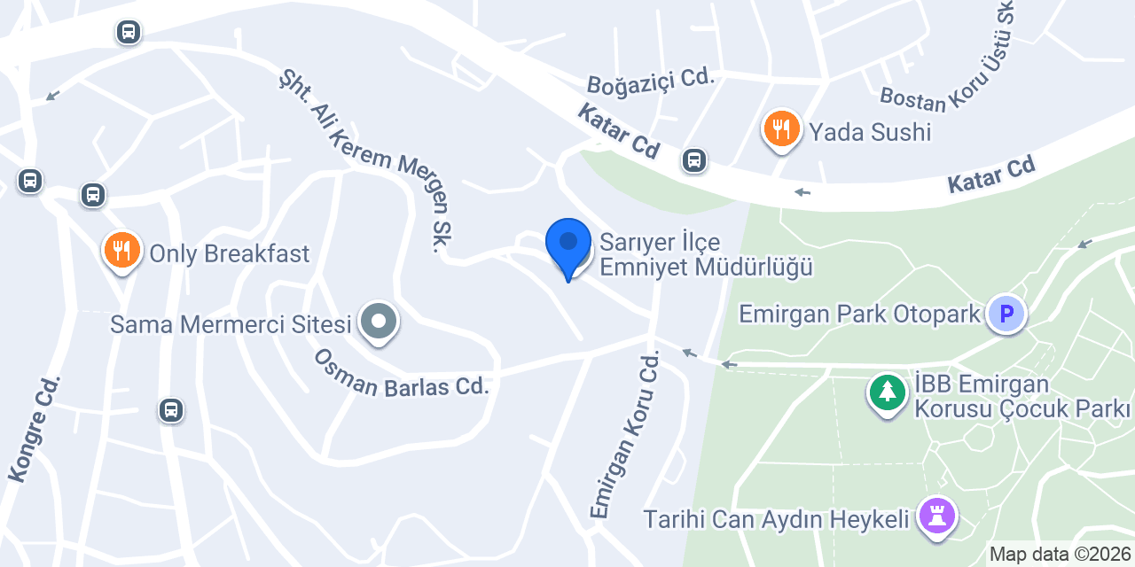 Sarıyer İlçe Emniyet Müdürlüğü konumu
