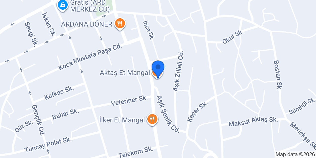 Aktaş Et Mangal konumu
