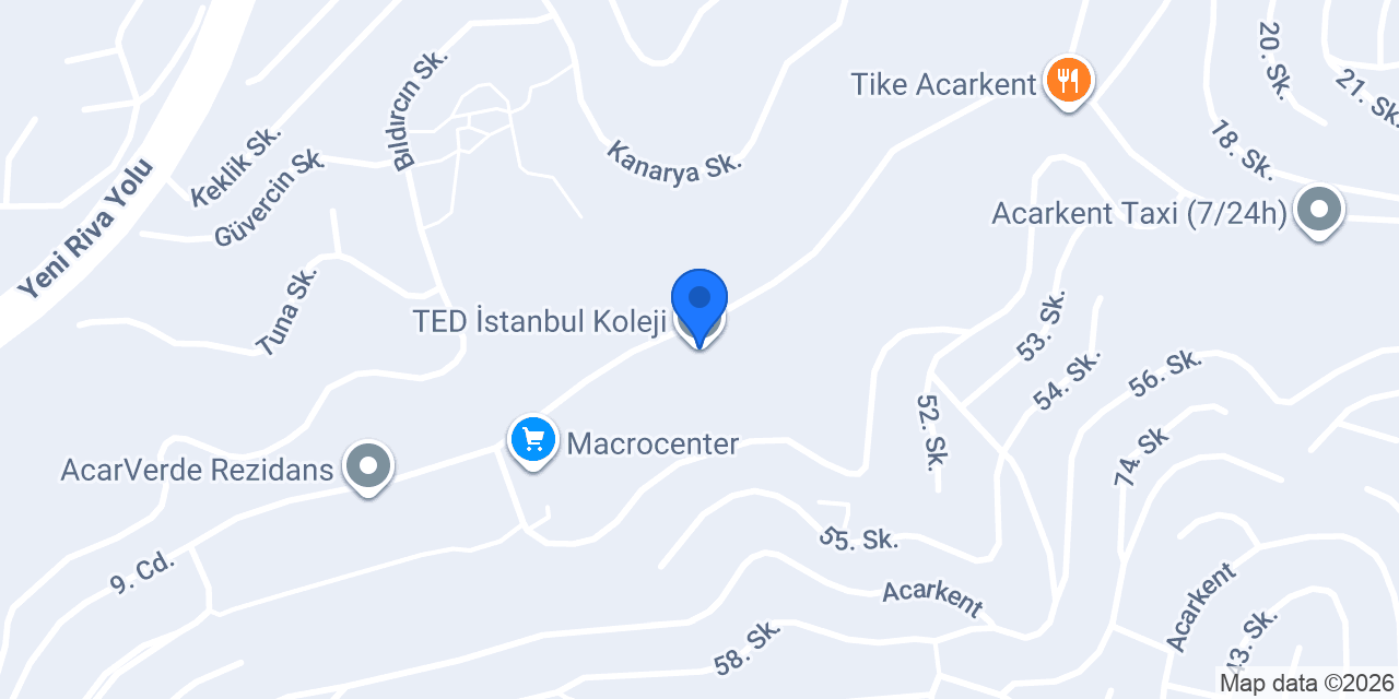 TED İstanbul Koleji konumu