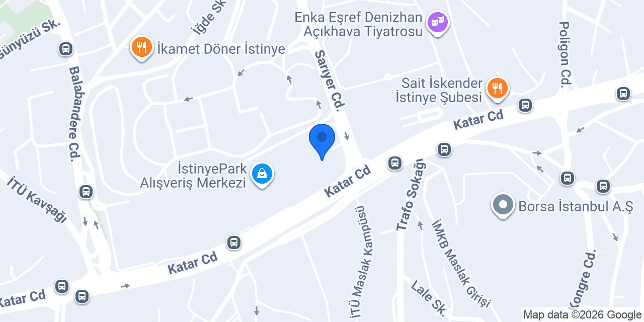 Şekerci Cafer Erol - İstinye Park AVM konumu