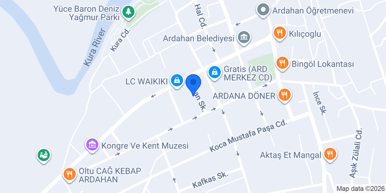 ARDAHAN VETERİNER KLİNİĞİ konumu