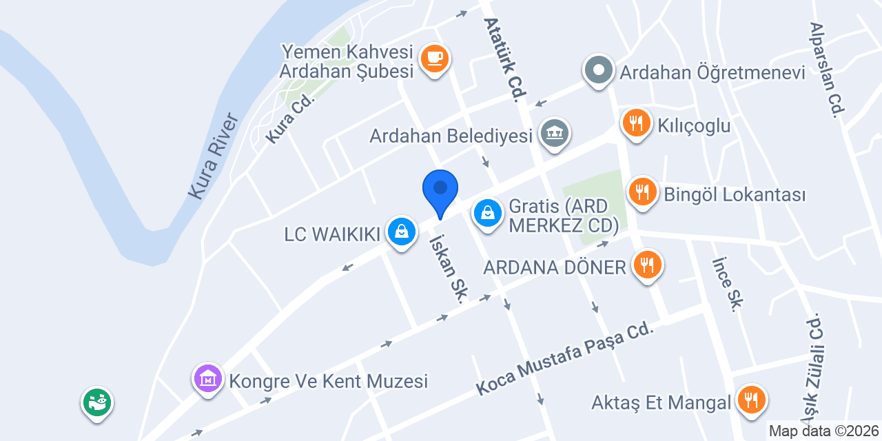 Ardahan Temizlik konumu