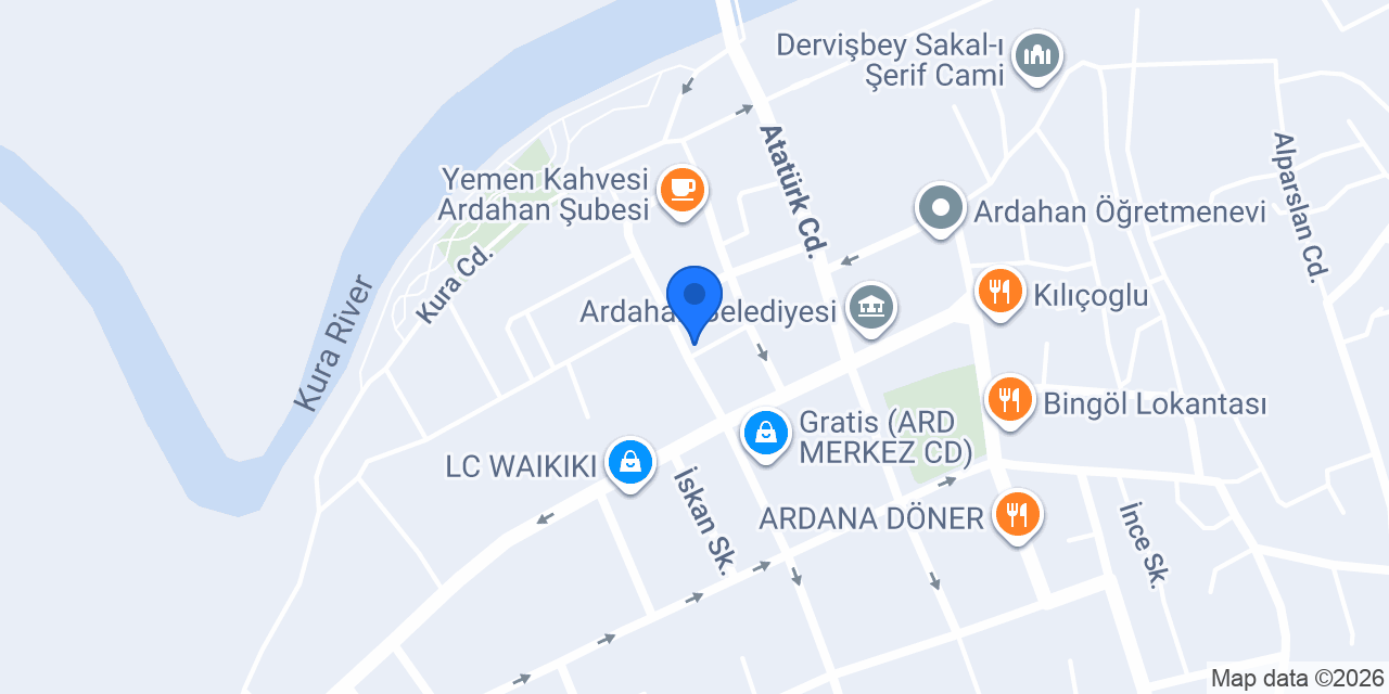 Kafkas Veteriner Kliniği konumu