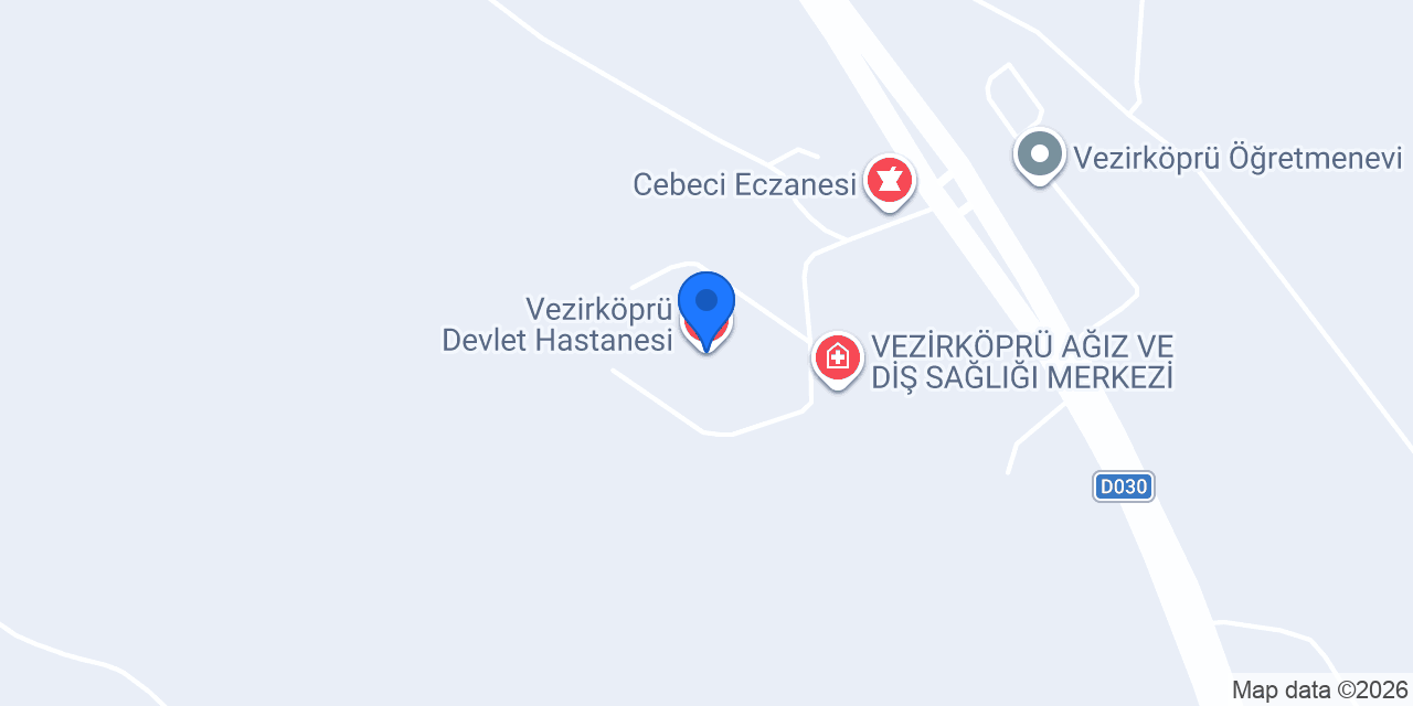 Vezirköprü Devlet Hastanesi konumu