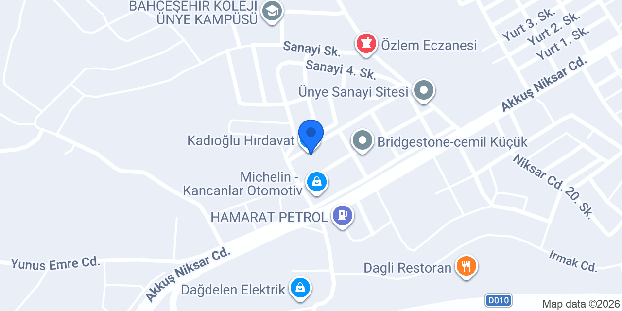 Kadıoğlu Hırdavat konumu