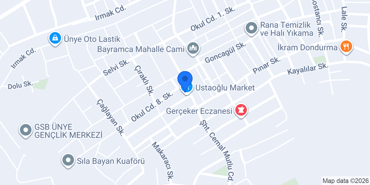 Ustaoğlu Market konumu