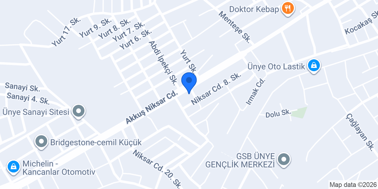 Ünye EREN Mobilya konumu