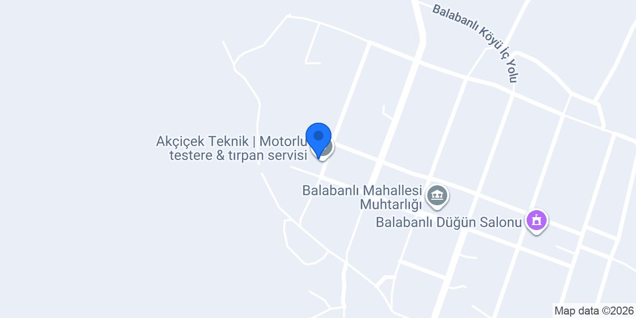 Akçiçek Teknik | Motorlu testere & tırpan servisi konumu