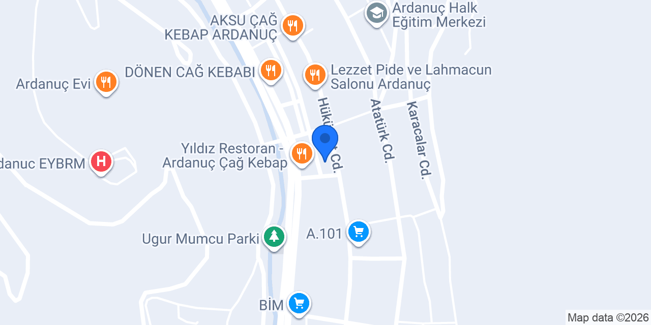 Yeşil Artvin Expres konumu