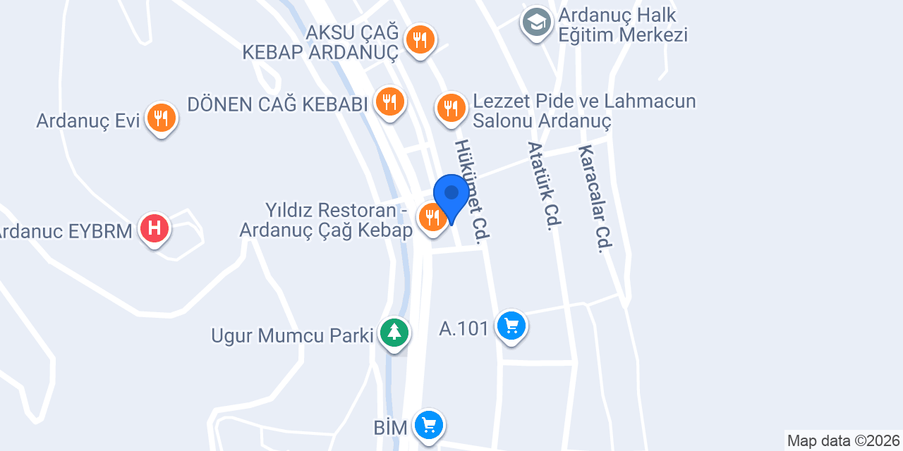 Ardanuç Livane Sürücü Kursu konumu