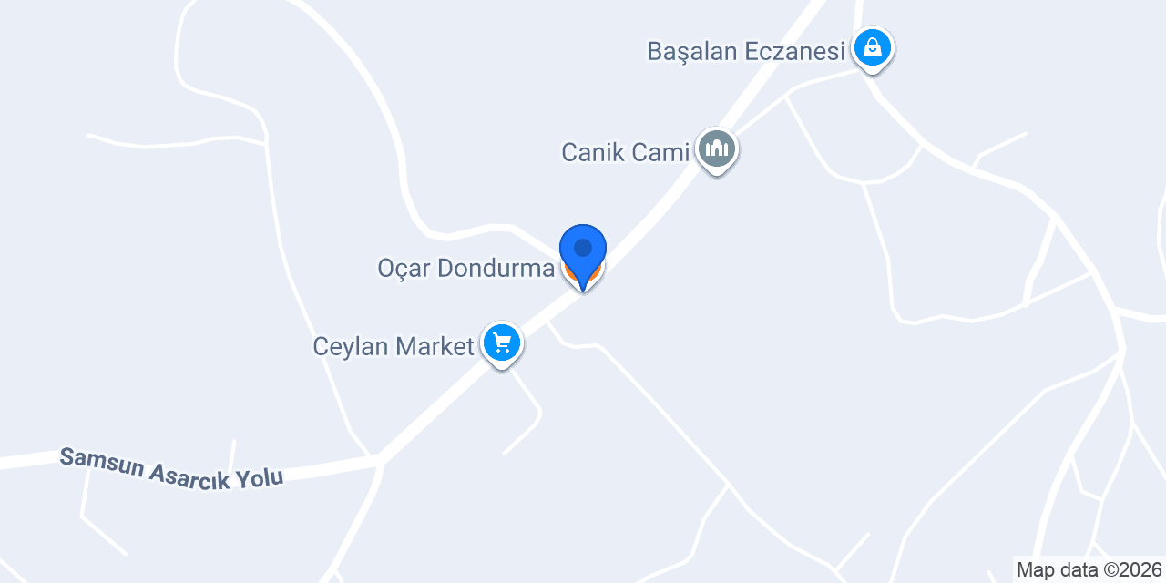 Oçar Dondurma konumu
