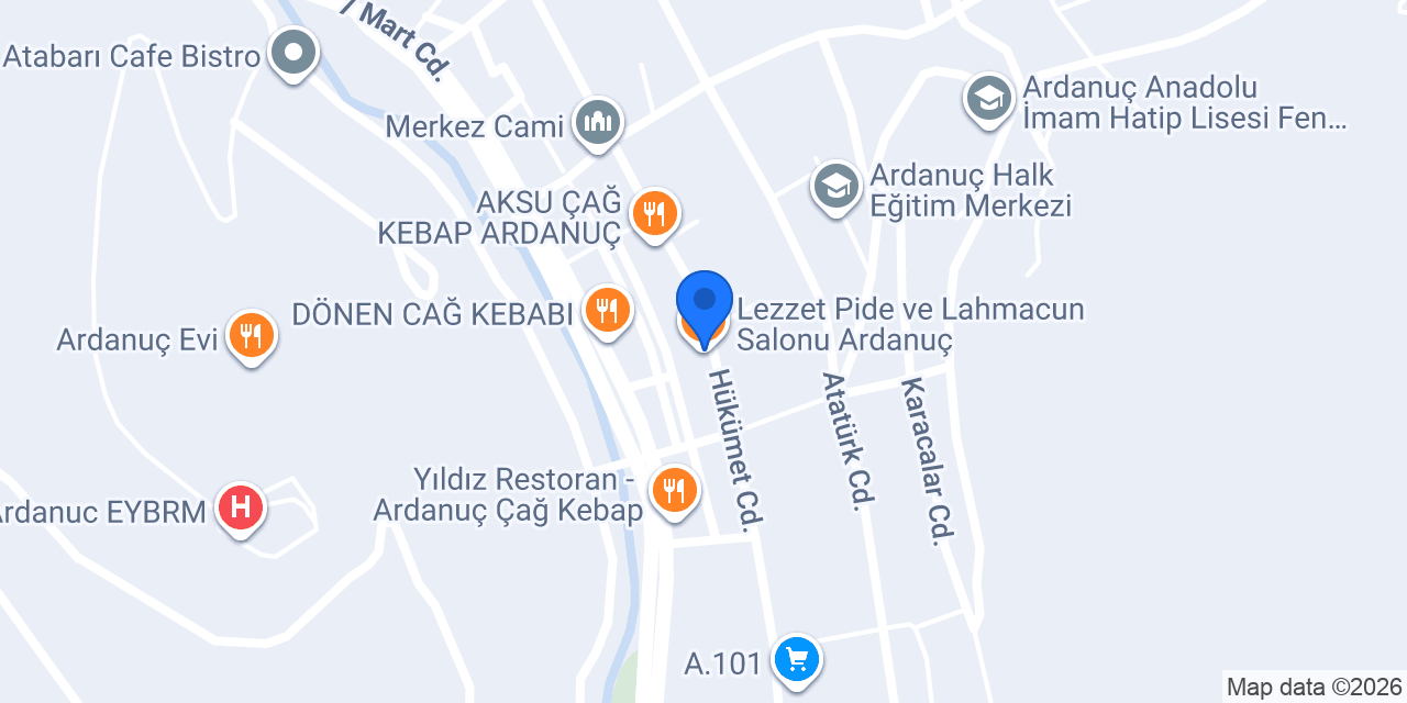 Lezzet Pide ve Lahmacun Salonu Ardanuç konumu