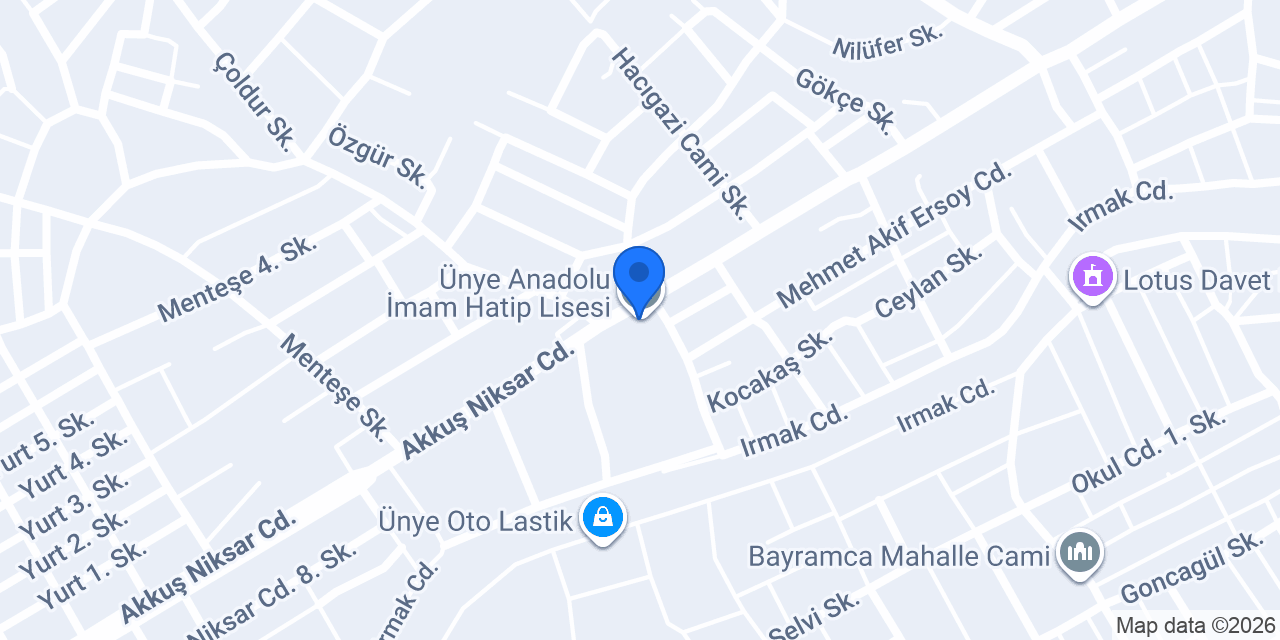 Ünye Rehberlik ve Araştırma Merkezi konumu