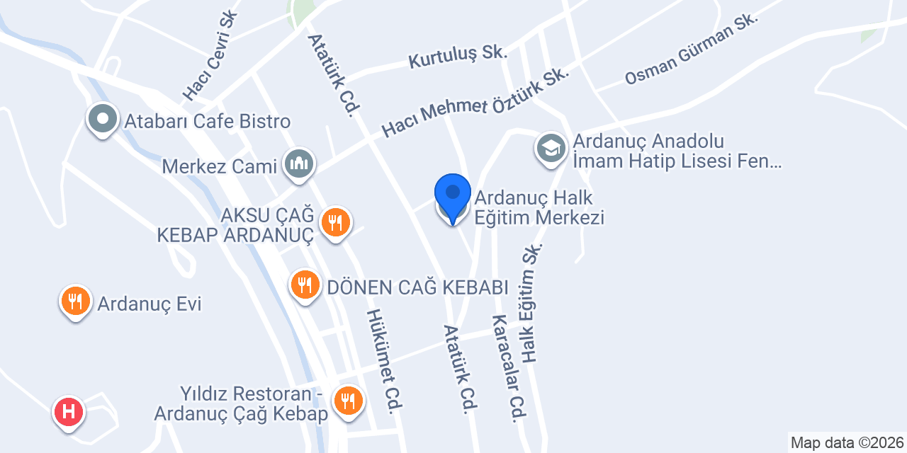 Ardanuç Halk Eğitim Merkezi konumu