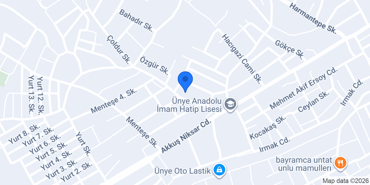 Ünye Mobilya konumu