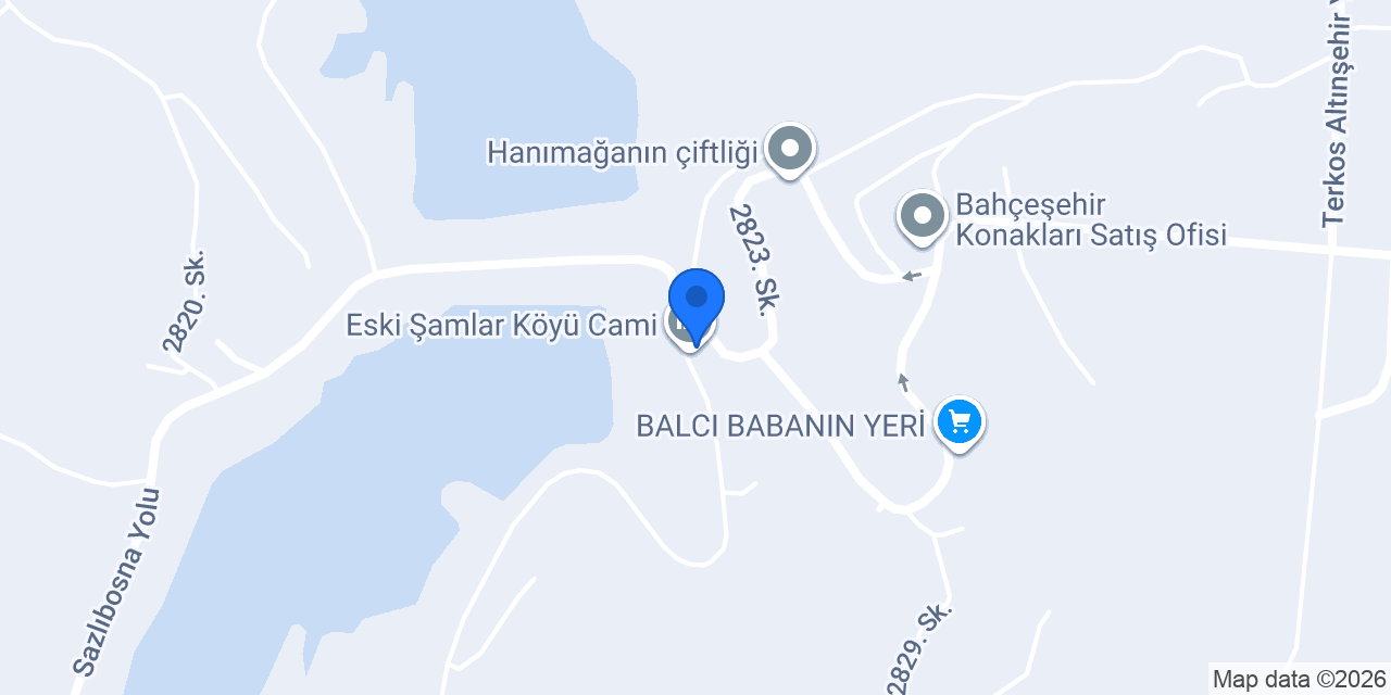 Eski Şamlar Köyü Cami konumu