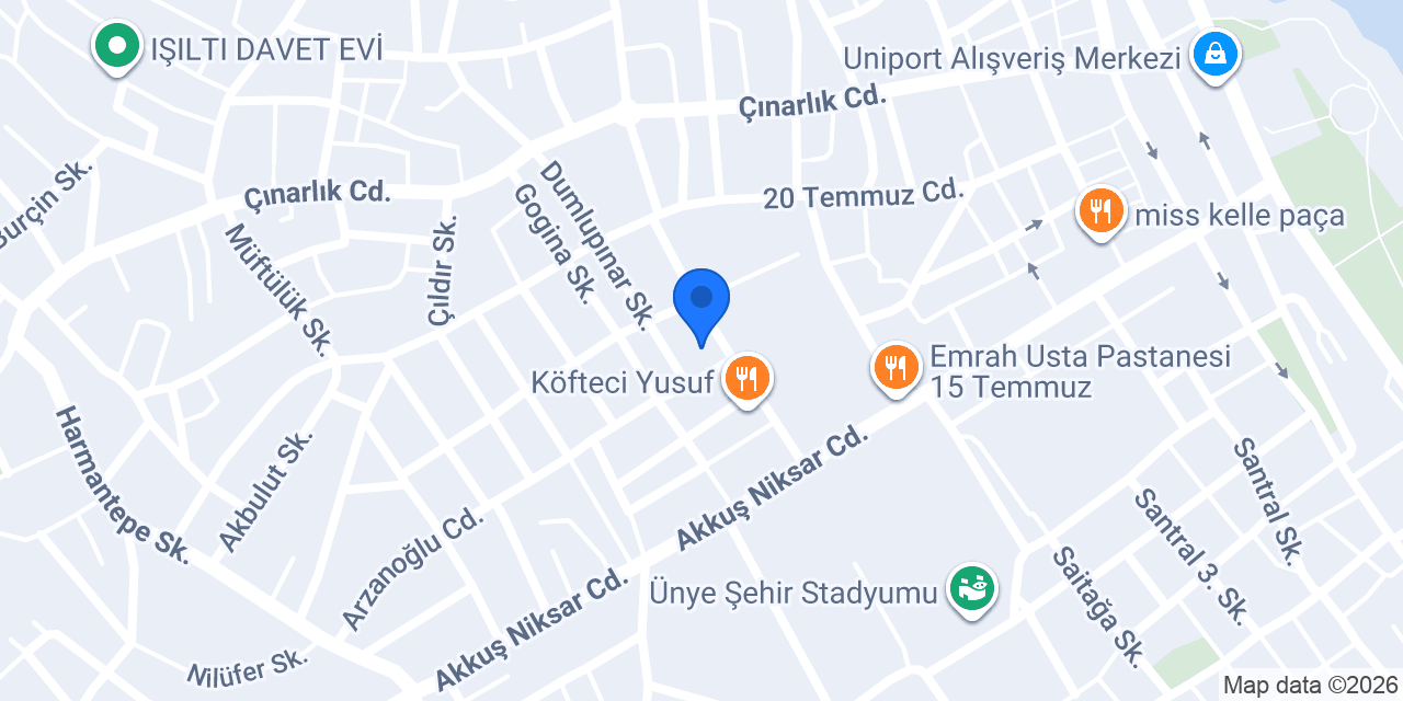 Ünye Sönmez İnşaat konumu