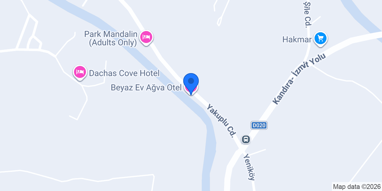 Beyaz Ev Ağva Otel konumu