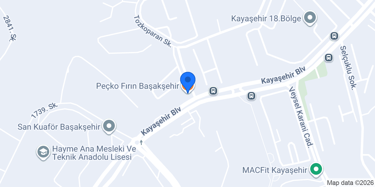 Peçko Fırın Başakşehir konumu