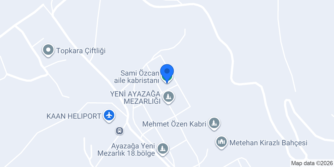 Sami Özcan aile kabristanı konumu